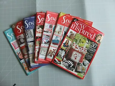 7 Copies Of ''Sew Inspired'' Magazines By Crafter's Companion --- Back Issues • £10.99