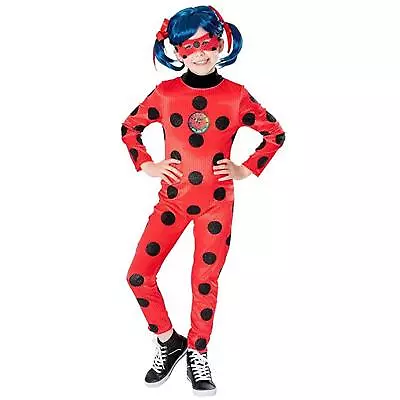 Kids Girls Miraculous Ladybug Superhero Book Cat Noir Fancy Dress Costume + Wig • £22.50
