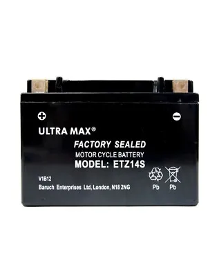 ULTRAMAX ETZ14S FOR Yamaha FZ 1 Naked No ABS 2008 Battery REPLACES YUASA YTZ14S • £127.99