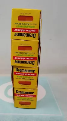 Dramamine Non-Drowsy Motion Sickness Relief W/Ginger. 18 Caps 4 Pack Exp 01/25 • $19