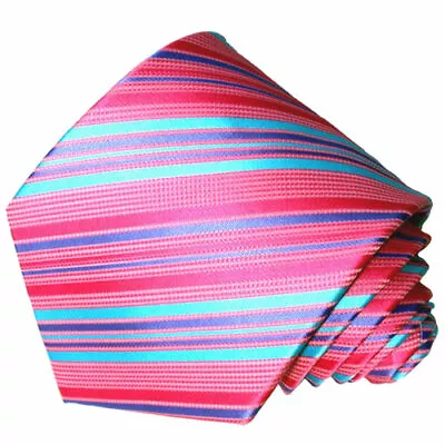 Men's Hot Pink-Blue Striped Tie • $7.95