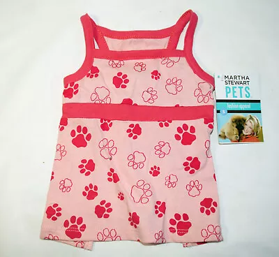 Martha Stewart Pets Pink Paw Print Dog Puppy Tank Dress Size S • $12.99
