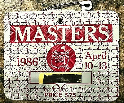 1986 Used Masters Golf Badge~collectors Item~very Very Rare Ticket~jack Nicklaus • $799