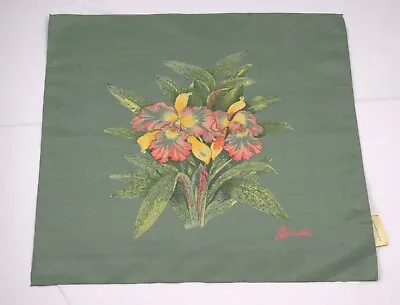 Authentic SHINAWATRA The Legend Green  100% Thai Silk Square Floral Scarf • $8.99