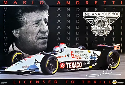 MARIO ANDRETTI Indy 500 CHAMPION Official CART Racing Vintage 23x35 POSTER • $13.49