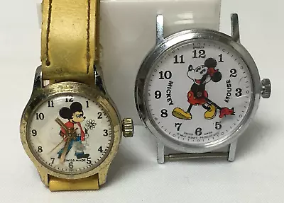 Lot Of Vintage Mickey Mouse Mechanical Watches Bradley And Remex PARTS OR REPAIR • $9.99