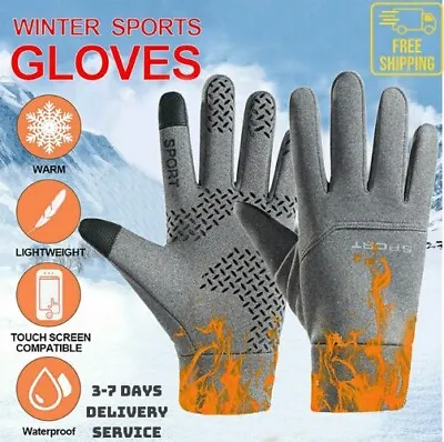 Mens Winter Warm Windproof Cycling Anti-slip Thermal Touch Screen Gloves UK • £4.88