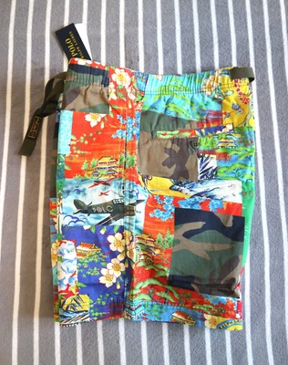£90 • Buy Polo Ralph Lauren Multi Coloured Hawaii Patch Laguna Shorts L 36