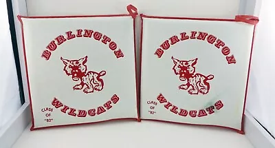 Vintage 2 Burlington Wildcats Class Of 82 Boat Seat Cushions • $35