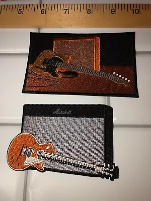 $18 • Buy FENDER TELECASTER + GIBSON LES PAUL  Embroidered Patches  QUALITY IRON ON