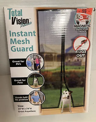 Total Vision Instant Mesh Guard 39  X 79  Instant Screen Door Magnetic Closure • $6.50