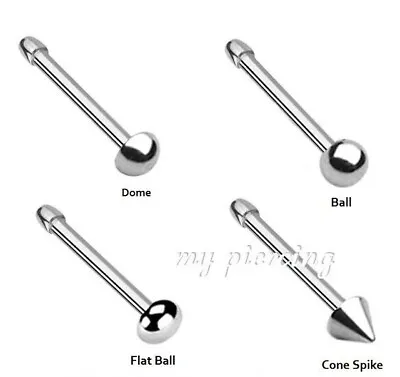 20G 18G 316L Surgical Steel Nose Bone Nose Ring Stud Ball Dome Spike Flat Ball • $2.87