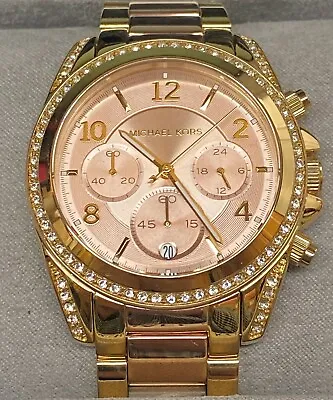 Michael Kors MK6316 Blair Rose Gold Dial Two Tone Chronograph Women's Watch • $120