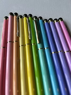 Slim Refillable Magnetic Metal Twist Pens- 12 Pastel Colors • $23.99