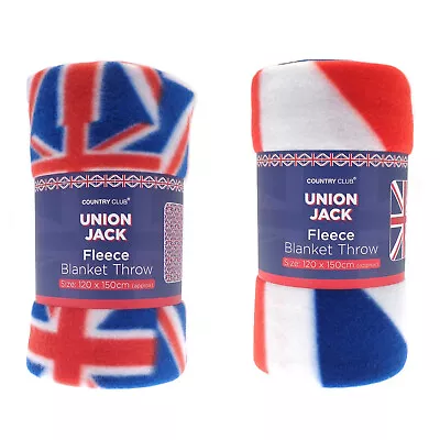 Luxury Union Jack British Flag Throw Super Soft Throw Blanket 125 Cm X 150 Cm • £8.49
