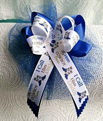  My Hero Wears Cowboy Boots-I Call Him Daddy   Handmade Bow Ribbon On A Headband • $2.50