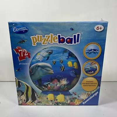 New OCEAN 5  Ravensburger Puzzleball 72 Pieces Sealed Puzzle Age 6+ NIB W/ Stand • $13.27
