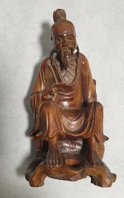An Antique Japanese Carved Rootwood Figure Of An Immortal Man  • £41