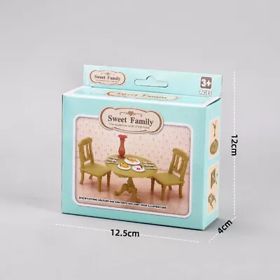 1/12 Dollhouse Miniature Double Table Chair Round Table Set Furniture Model Toys • $16.49