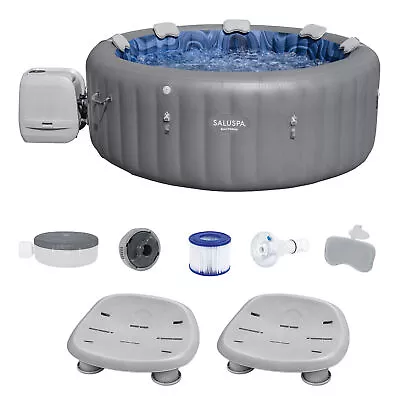 Bestway SaluSpa Santorini HydroJet Hot Tub W/Set Of 2 SaluSpa Pool And Spa Seat • $1136.98