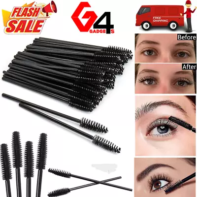 Disposable Eyelash Brush Mascara Lash Extension Wands Make Up Applicator Spoolie • £35.99