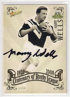 $52 • Buy Signed Harry Wells Wests Magpies 2008 Centenary Top 100 Players Nrl Card Proof