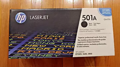 BNIB Genuine Original HP 501A Q6470A Black LaserJet Toner Cartridge - NEW • $34.90