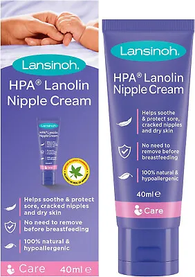 Lansinoh HPA Lanolin Nipple Cream For Sore Nipple&cracked Skin 100% Natural 40ml • £11.99