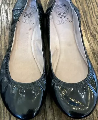 Vince Camuto ELLEN Women's Black Patent Leather Ballet Flats Size 9 M Shoes • $19.97