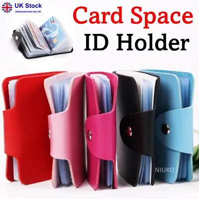 Card Holder Wallet Pocket Credit ID Business PU Leather Cards Purse Travel Money • £2.18