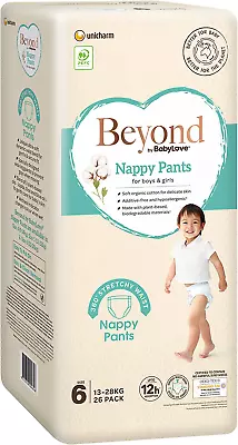 Beyond By Babylove Eco Nappy Pants Size 6 (13-28Kg) (3 Packs Of 26 (78 Nappy Pa • $140.38