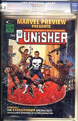 MARVEL PREVIEW #2 CGC 6.0 * 1st Origin Of Punisher * 1st Dominic Fortune * FINE • $180