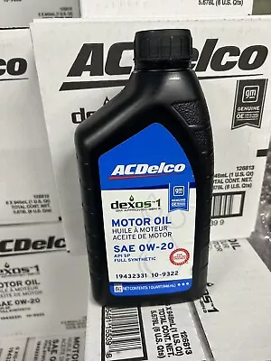 6 Quarts - ACDelco FULL SYNTHETIC SAE 0W-20 GEN 3 Dexos1 Motor Oil 10-9322L • $49.99