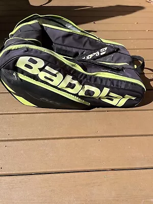 Babolat Play Tennis Bag Isothermal Compartment Black/Green Logo 6 Racket • $19.96