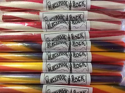 Gift Box Of 6 Sticks Of Blackpool Rock  3 Fruit - 3 Straw/cream Flavour • £6.80