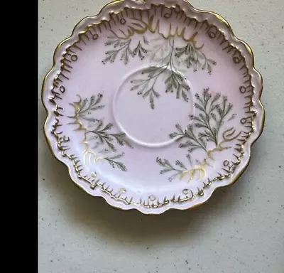 RARE Exceptional  Charles Martin Limoges Matte Pink W/ Gold SAUCER ONLY • $14.99