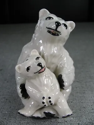 Vintage Ceramic Arts Studio Polar Bear Mom & Baby Cup Salt & Pepper Shakers Set  • $29.99