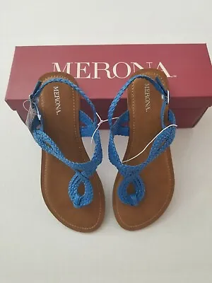 Merona Women's Jana Thong Sandals Cobalt  Size 7.5 Brand New In The Box • $12.99