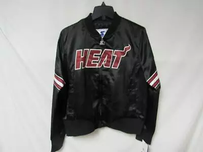 Miami Heat Womens X-Large Black Starter Satin Jacket B1 662 • $67.99