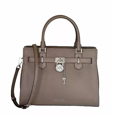 Michael Kors Hamilton Medium Satchel Shoulder Pebbled Leather Bag Dusk • $139.88