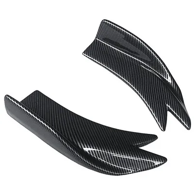 ABS Glossy Carbon Fiber Wrap Angle Car Rear Bumper Spoiler Lip Splitter Body Kit • $26.90