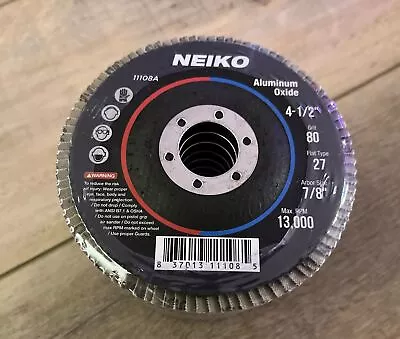 NEIKO 11108A Flap Disc/ 80 Grit Aluminum Oxide Abrasive Wheel 4.5  X 7/8” NEW • $16.99