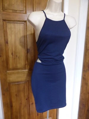 £0.99 • Buy Pretty Dark Blue Cut Out Detail Body-con Dress From Missguided Size 8