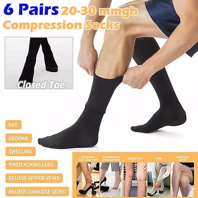 3x Medical Compression Socks Women Men Support Varicose Veins Surgical Stockings • $16.42