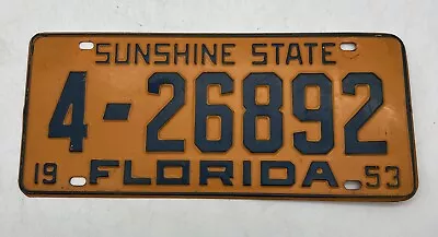 Vintage Florida 1953 License Plate Man Cave Garage Collector #4-26892 • $129