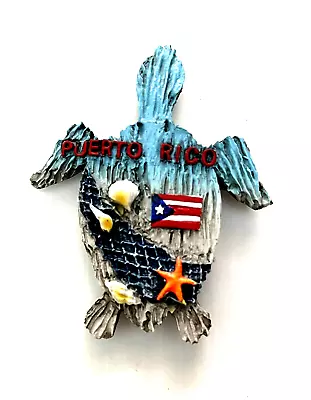 Fridge Magnets Puerto Rico Flag Turtle With Shells Ceramic GIFT SOUVENIR 735-17 • $10.99