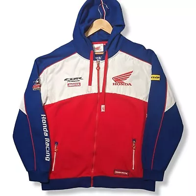 HONDA RACING Hoodie Men's 2XL Motorsport Official Team Full Zip Jacket Red Blue • $74.59