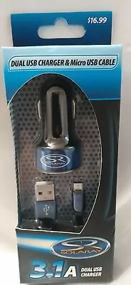 Solaray 3.1A Dual USB 12V Car Charger W/ Micro USB Cable • $10.99