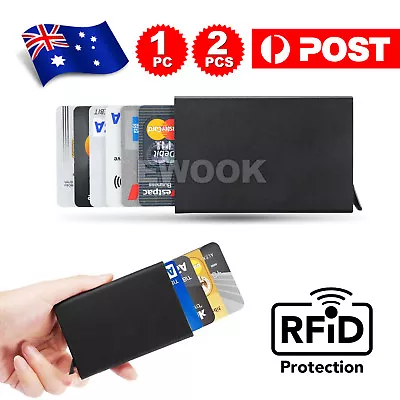 $4.65 • Buy 2x RFID Blocking Aluminum Slim Wallet ID Credit Card Holder Case Protector Purse