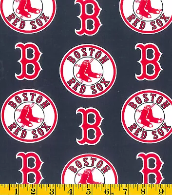 BOSTON RED SOX COTTON FABRIC FQ 18  X 29  - Perfect For DIY Mask Circle B • $6.75